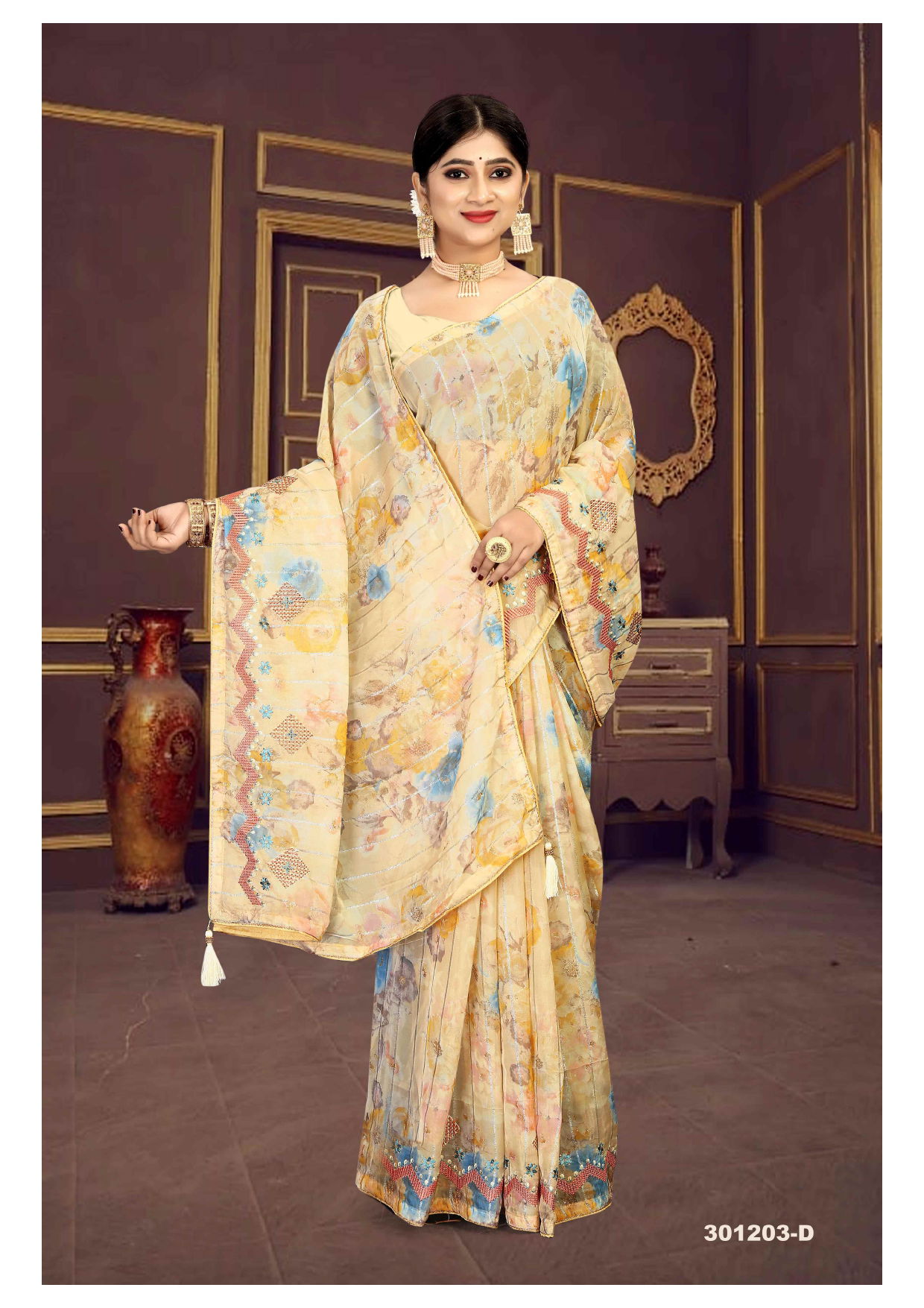 Baleno Vol 41 By Vallabhi Printed Designer Organza Sarees Wholesale Price In Surat